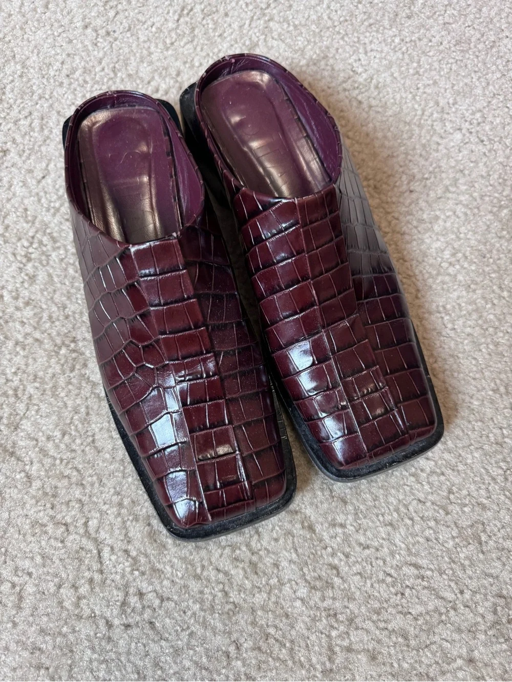 Staud Croc-embossed mules - EU 41.5